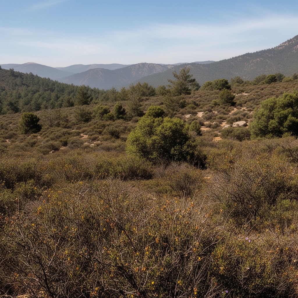 AI-generated illustration of Chilean Matorral