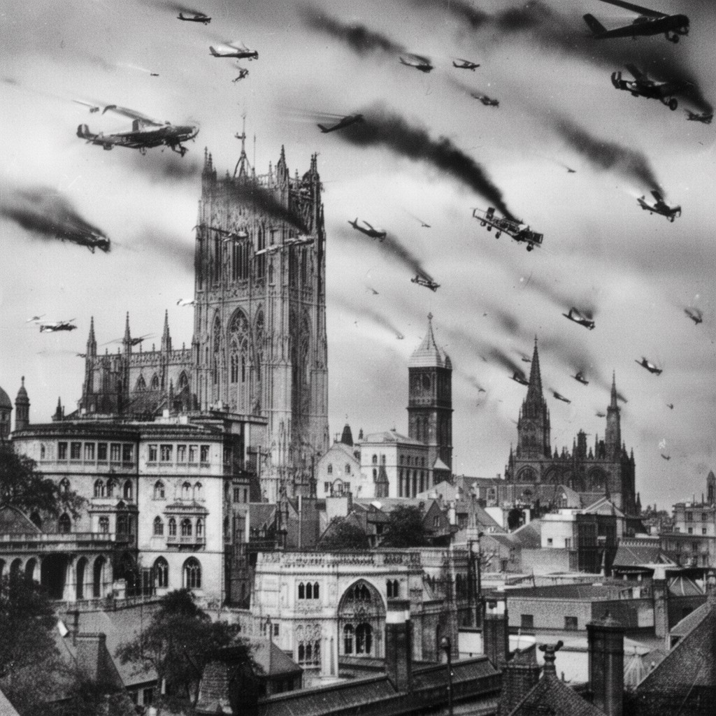 AI-generated illustration of Baedeker Blitz