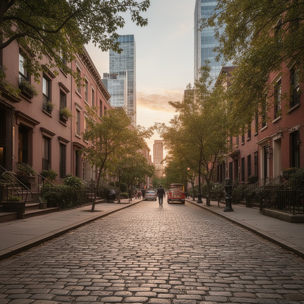 AI-generated illustration of Cobble Hill, Brooklyn, New York, United States