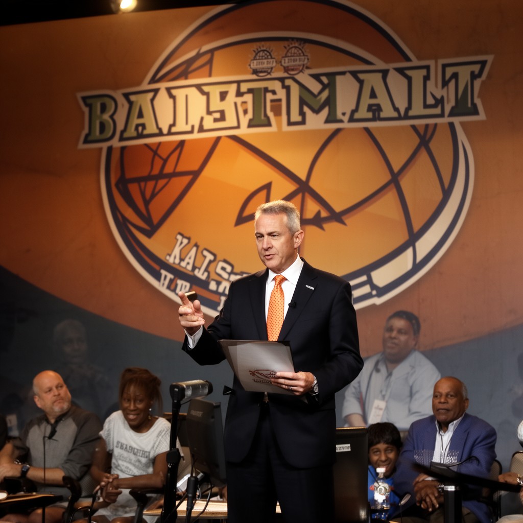 AI-generated illustration of Naismith Memorial Basketball Hall of Fame as a coach
