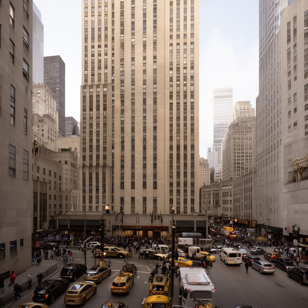 AI-generated illustration of Time-Life Building at Rockefeller Center