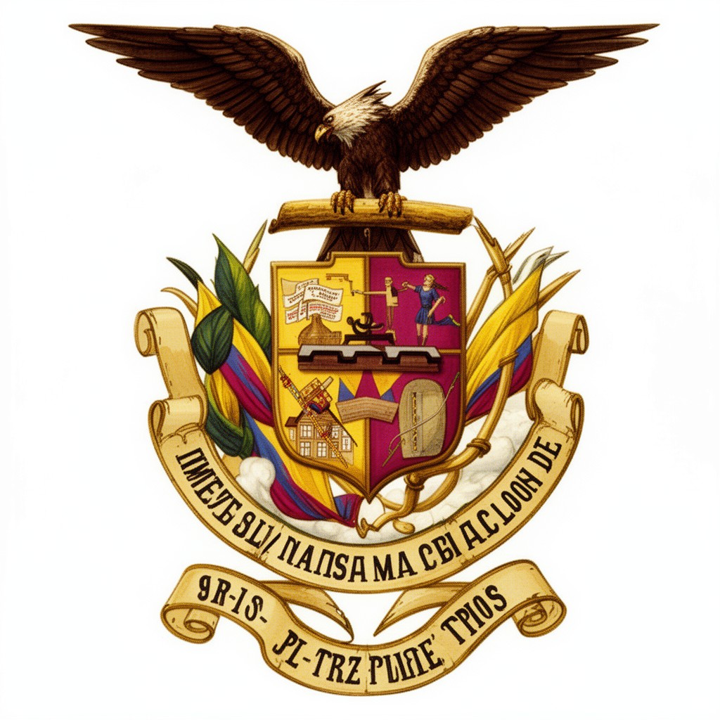AI-generated illustration of coat of arms of Colombia