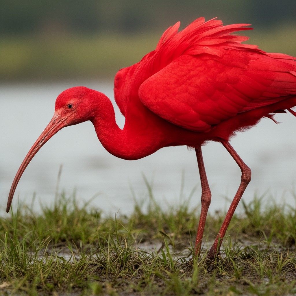 AI-generated illustration of scarlet ibis