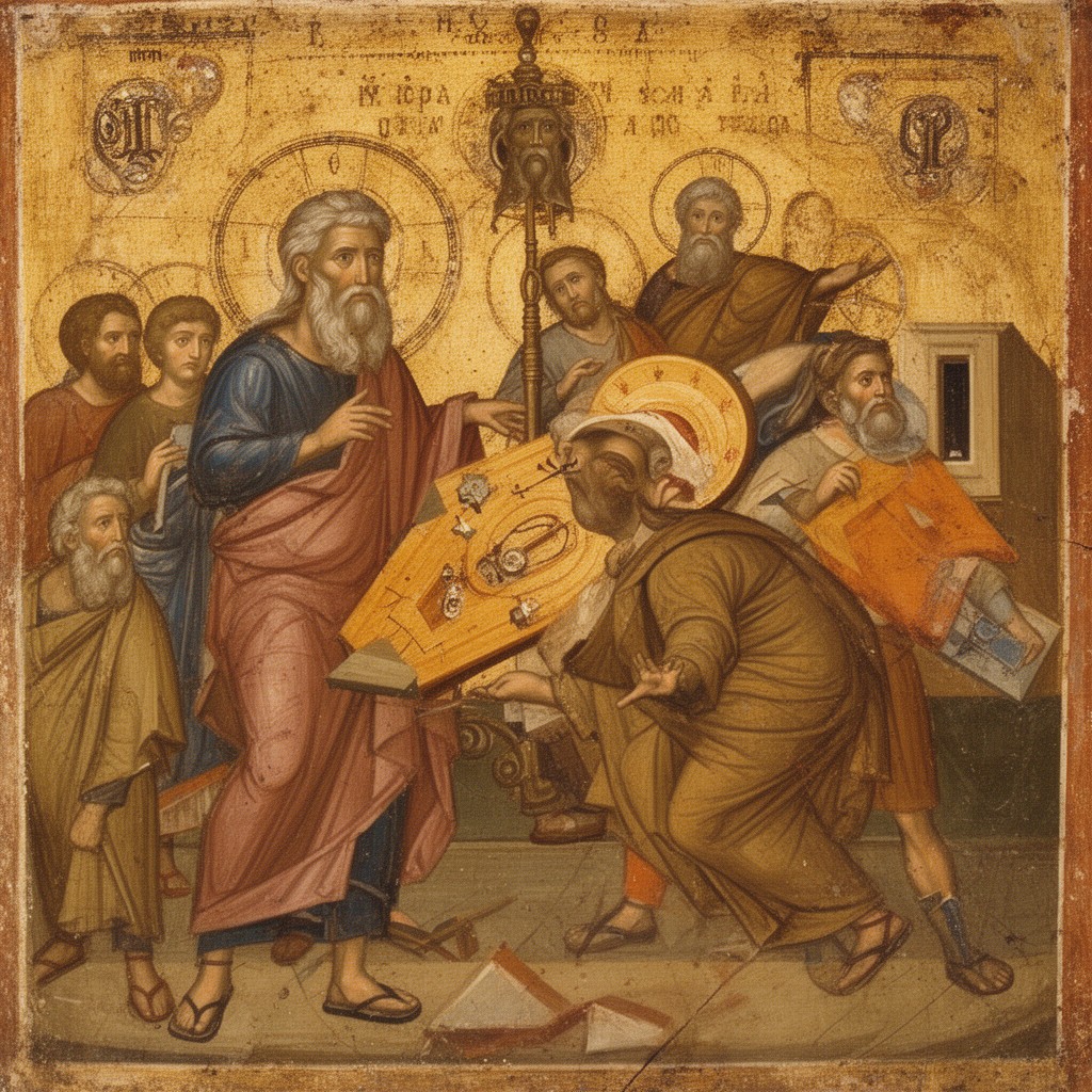 AI-generated illustration of Byzantine Iconoclasm