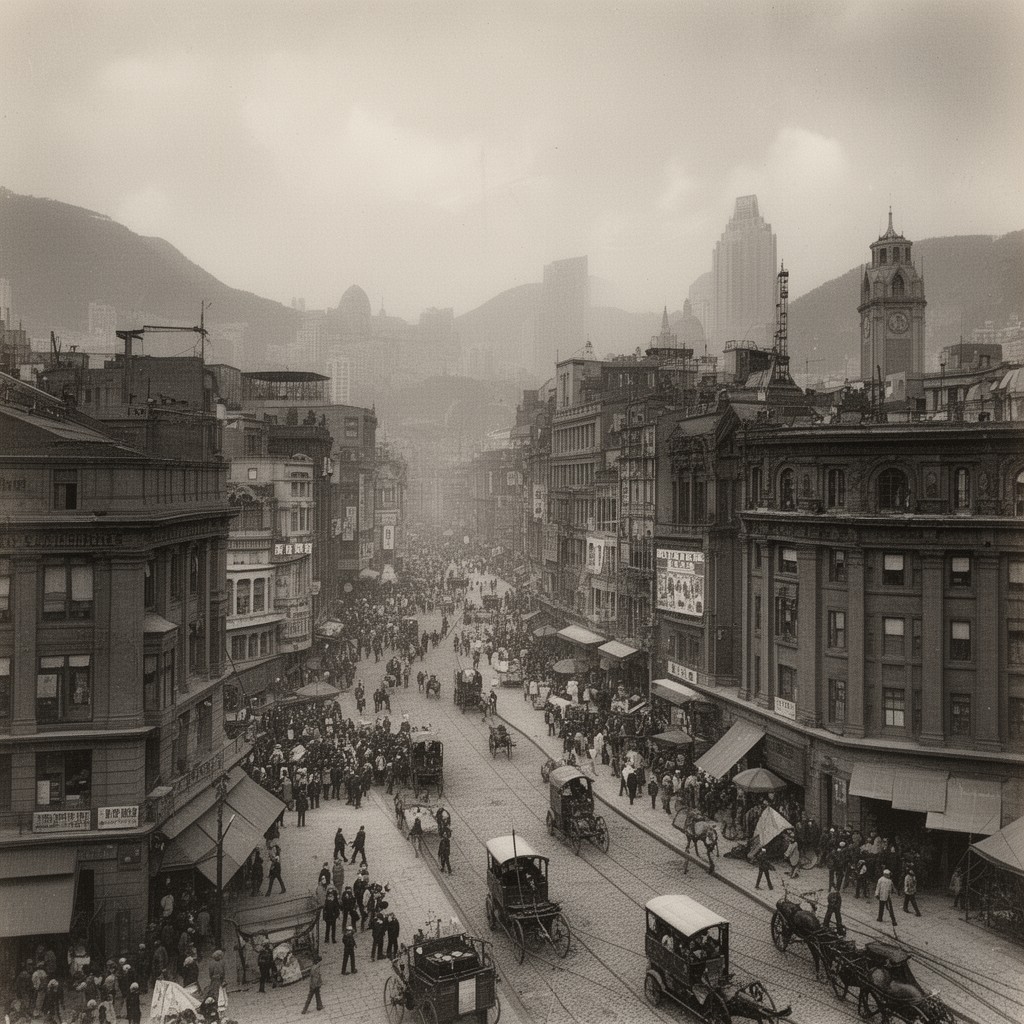 AI-generated illustration of Hong Kong under British rule