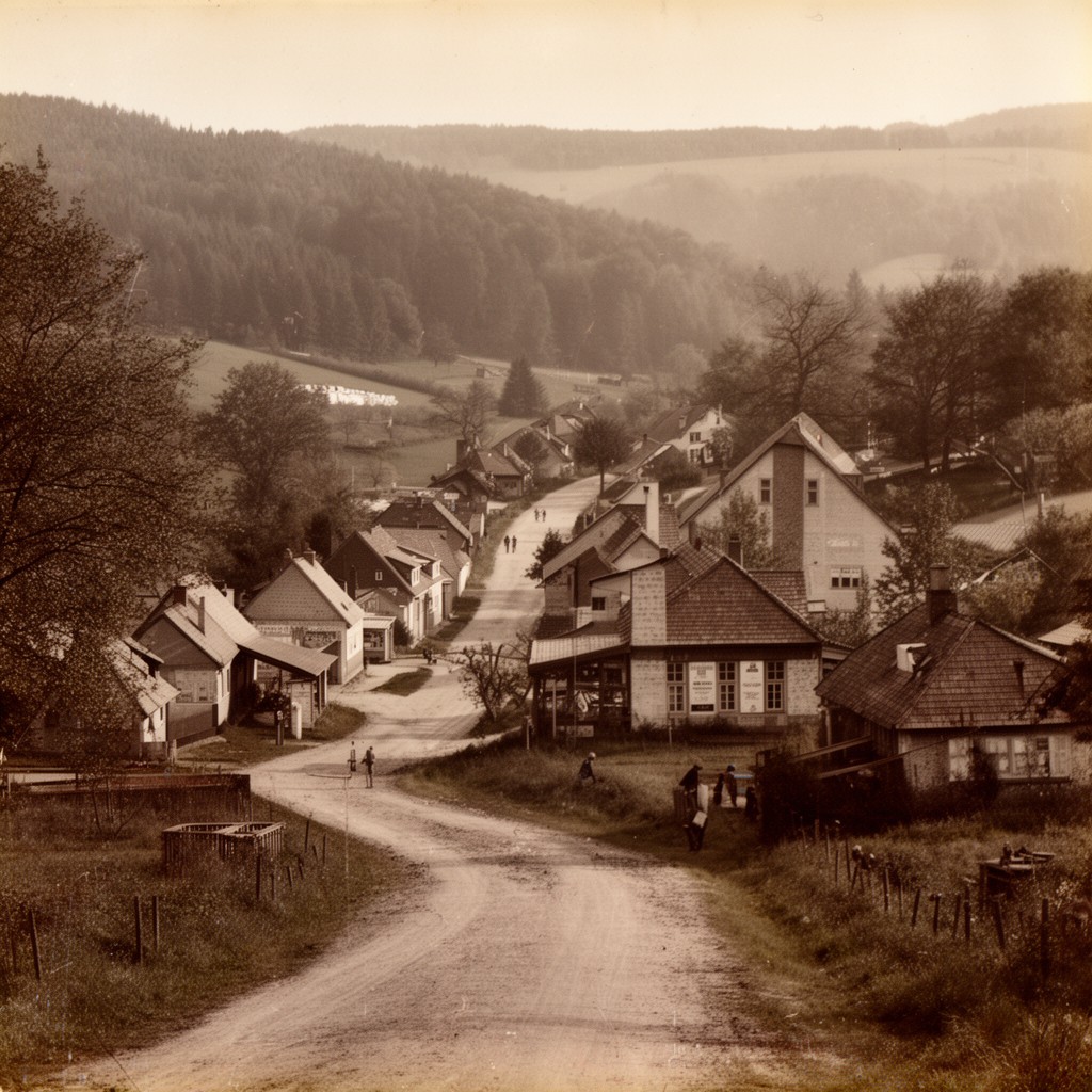 AI-generated illustration of Barzdorf, Silesia, German Empire
