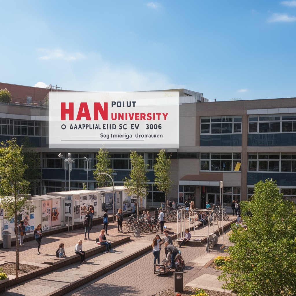 AI-generated illustration of HAN University of Applied Sciences campus