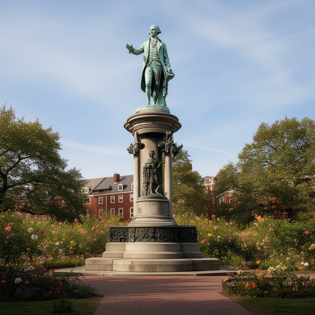 AI-generated illustration of George Washington statue