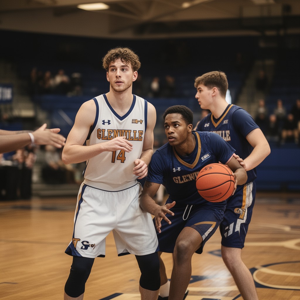 AI-generated illustration of Glenville State College men's basketball