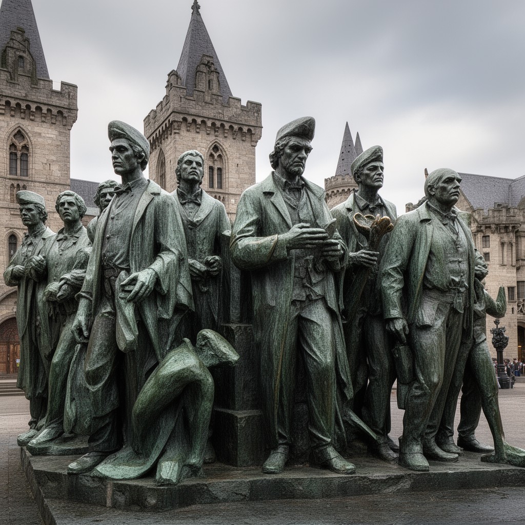 AI-generated illustration of The Burghers of Calais (cast) by Auguste Rodin