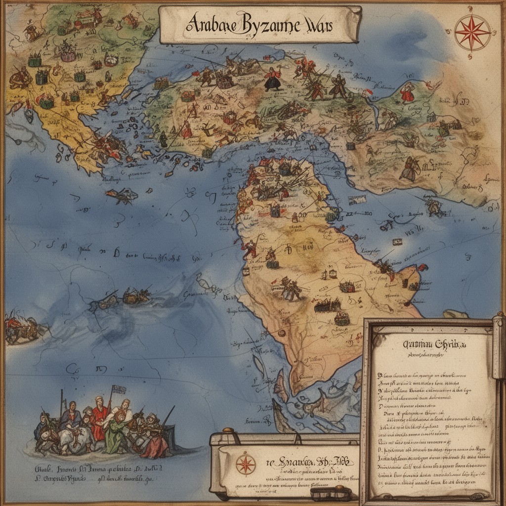 AI-generated illustration of Arab–Byzantine wars