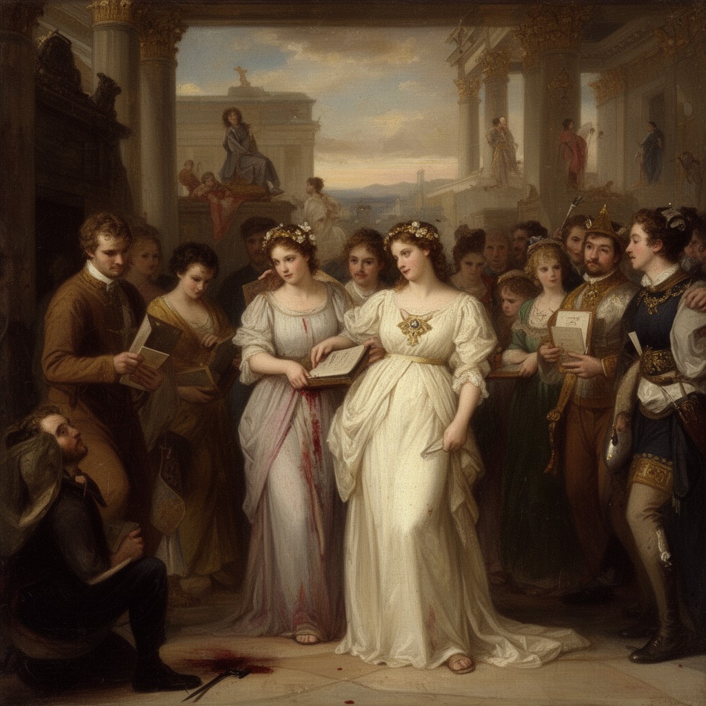 AI-generated illustration of murder of Claudia Octavia