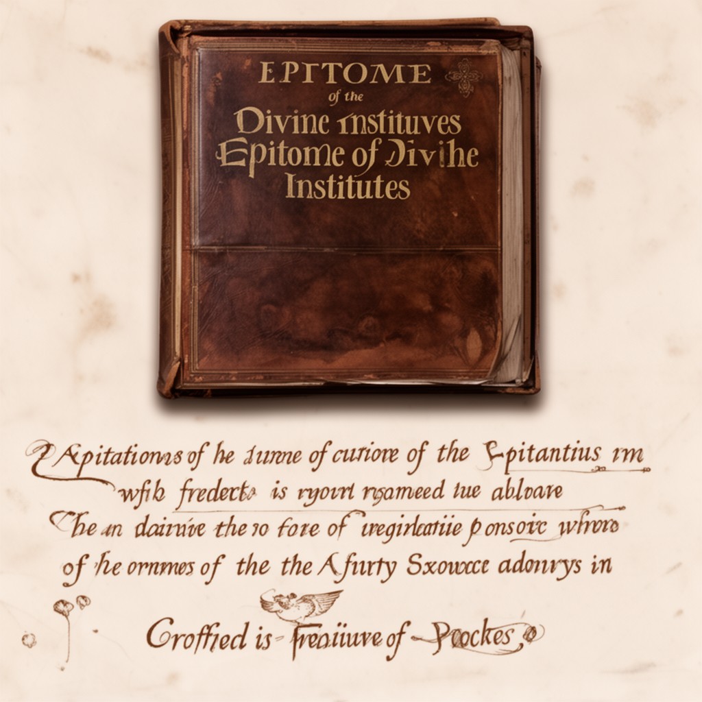 AI-generated illustration of Epitome of the Divine Institutes
