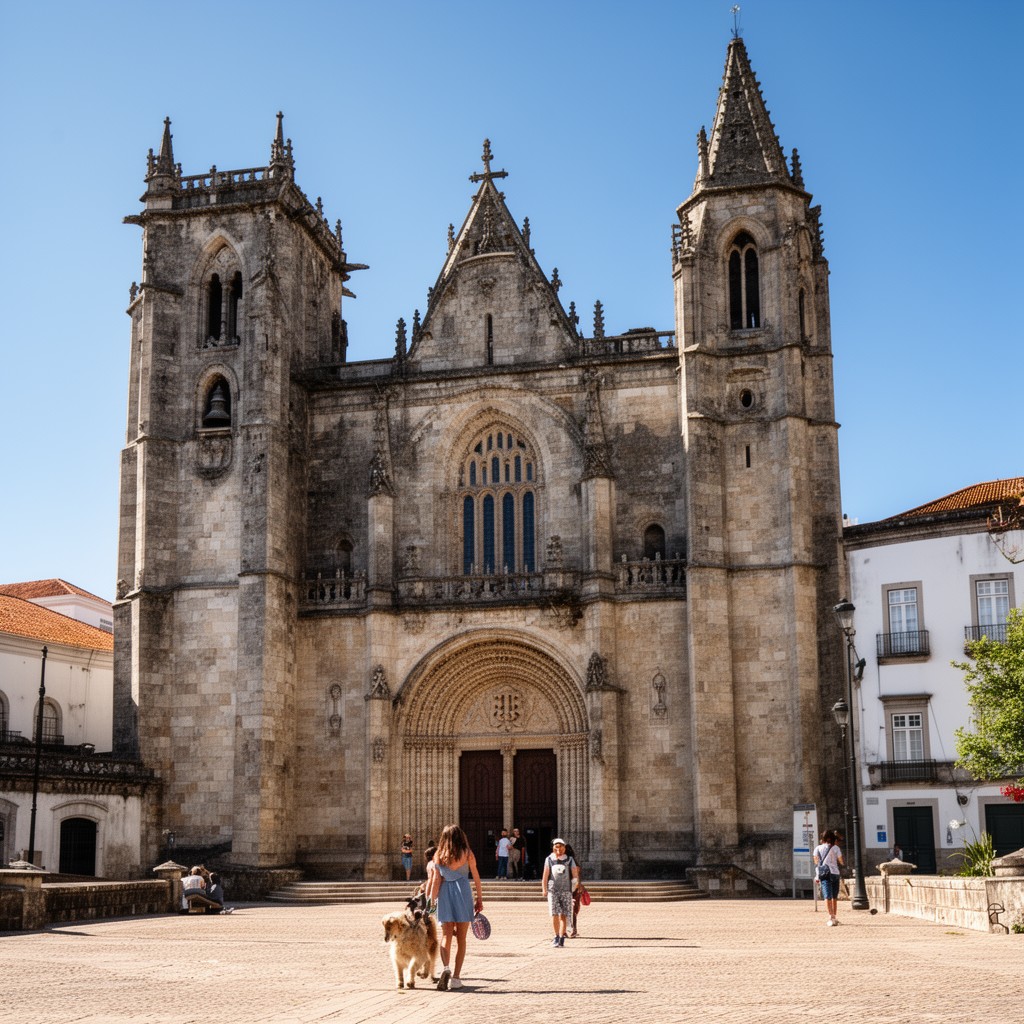AI-generated illustration of Sé Velha (Old Cathedral of Coimbra)