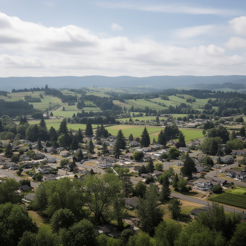 AI-generated illustration of Monroe, Oregon
