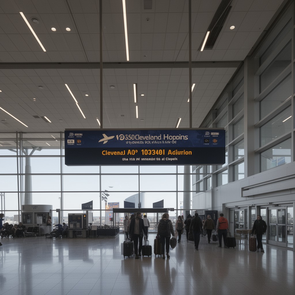 AI-generated illustration of Cleveland Hopkins International Airport