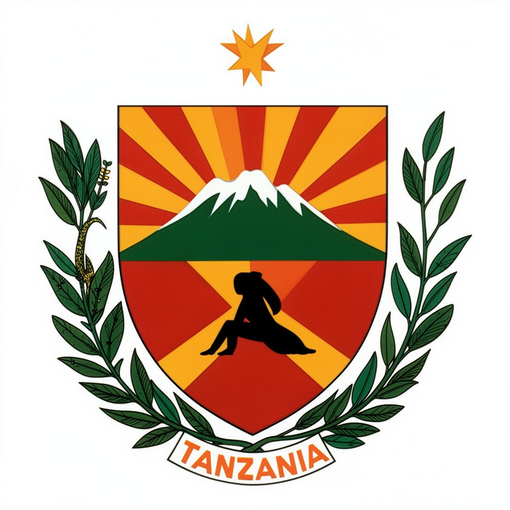 AI-generated illustration of coat of arms of Tanzania