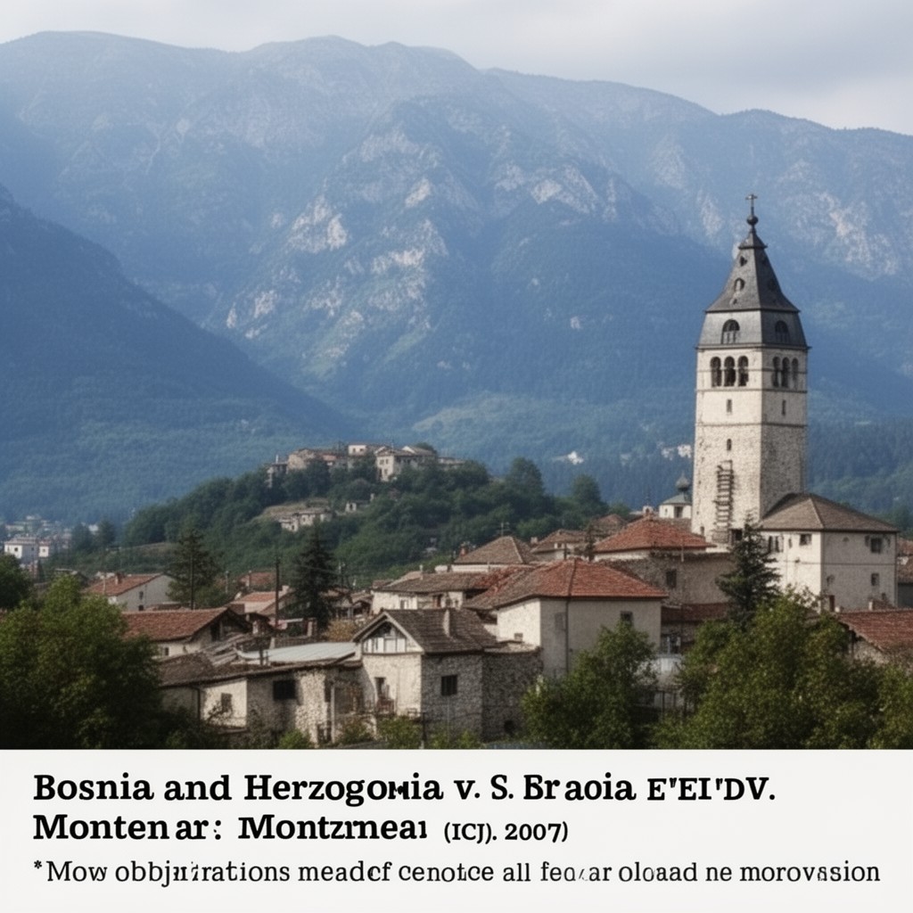 AI-generated illustration of Bosnia and Herzegovina v. Serbia and Montenegro (ICJ, 2007)