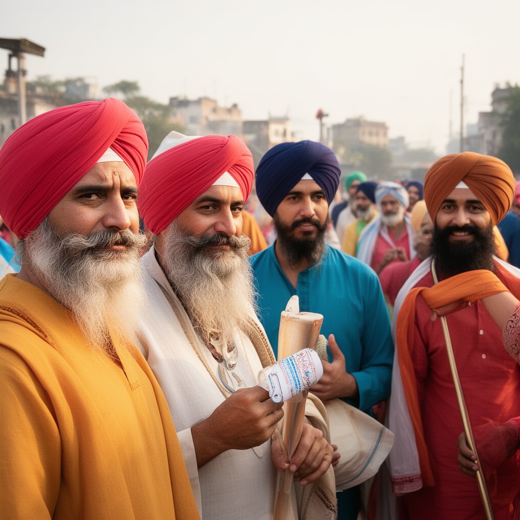AI-generated illustration of Sikh people