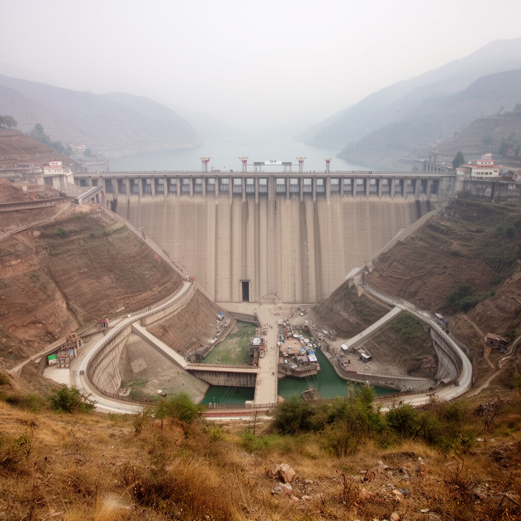 AI-generated illustration of Tarbela Dam