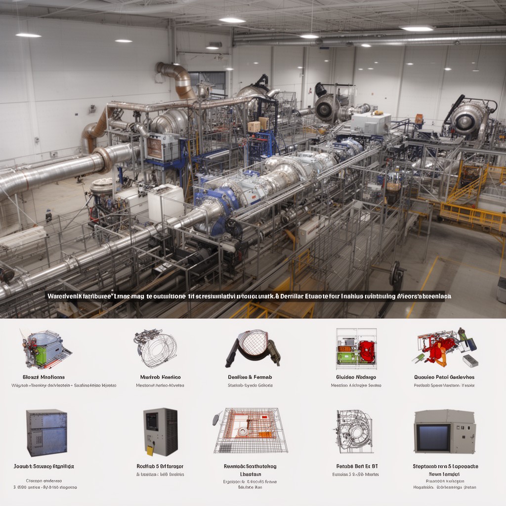 AI-generated illustration of NuMI beamline