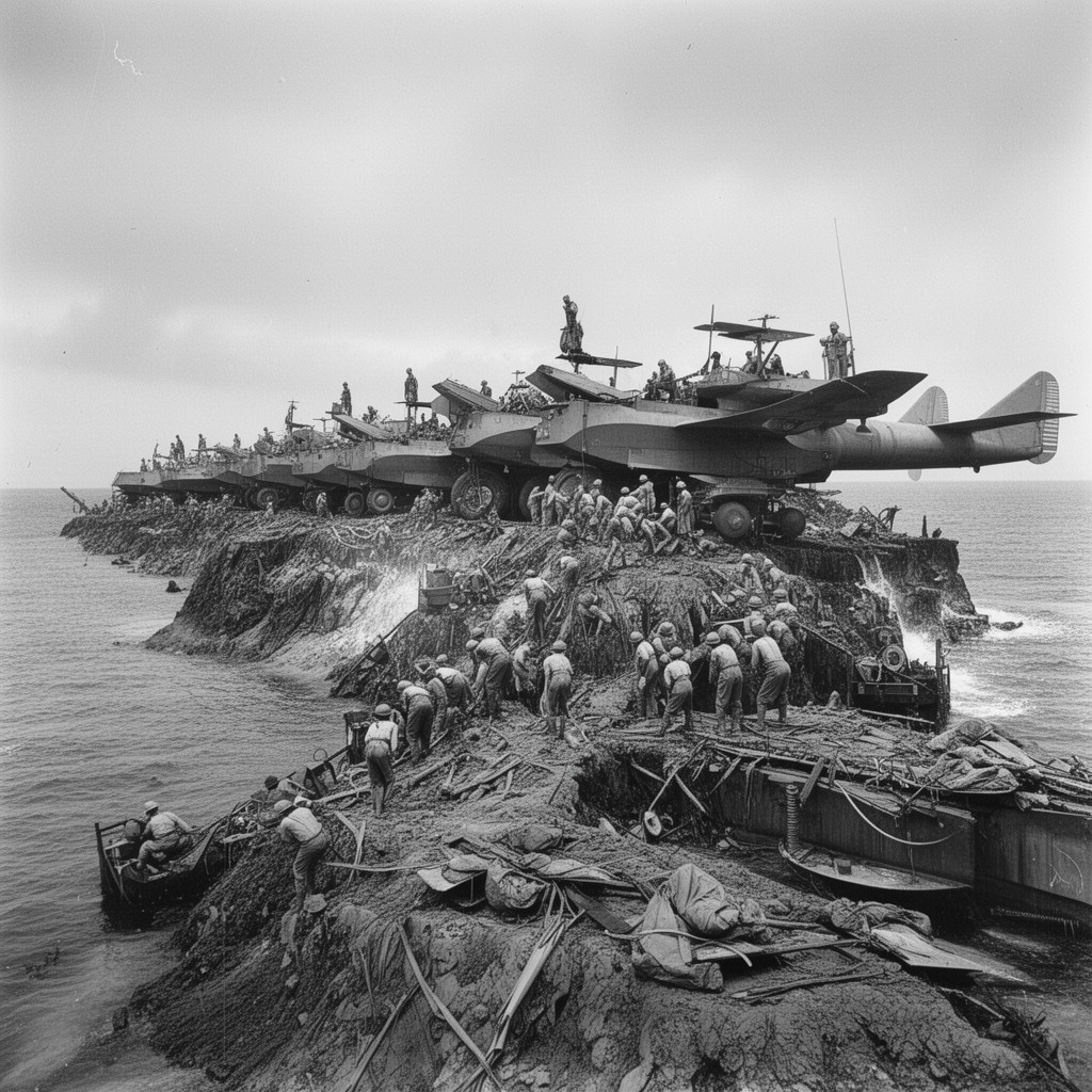 AI-generated illustration of Invasion of Tinian