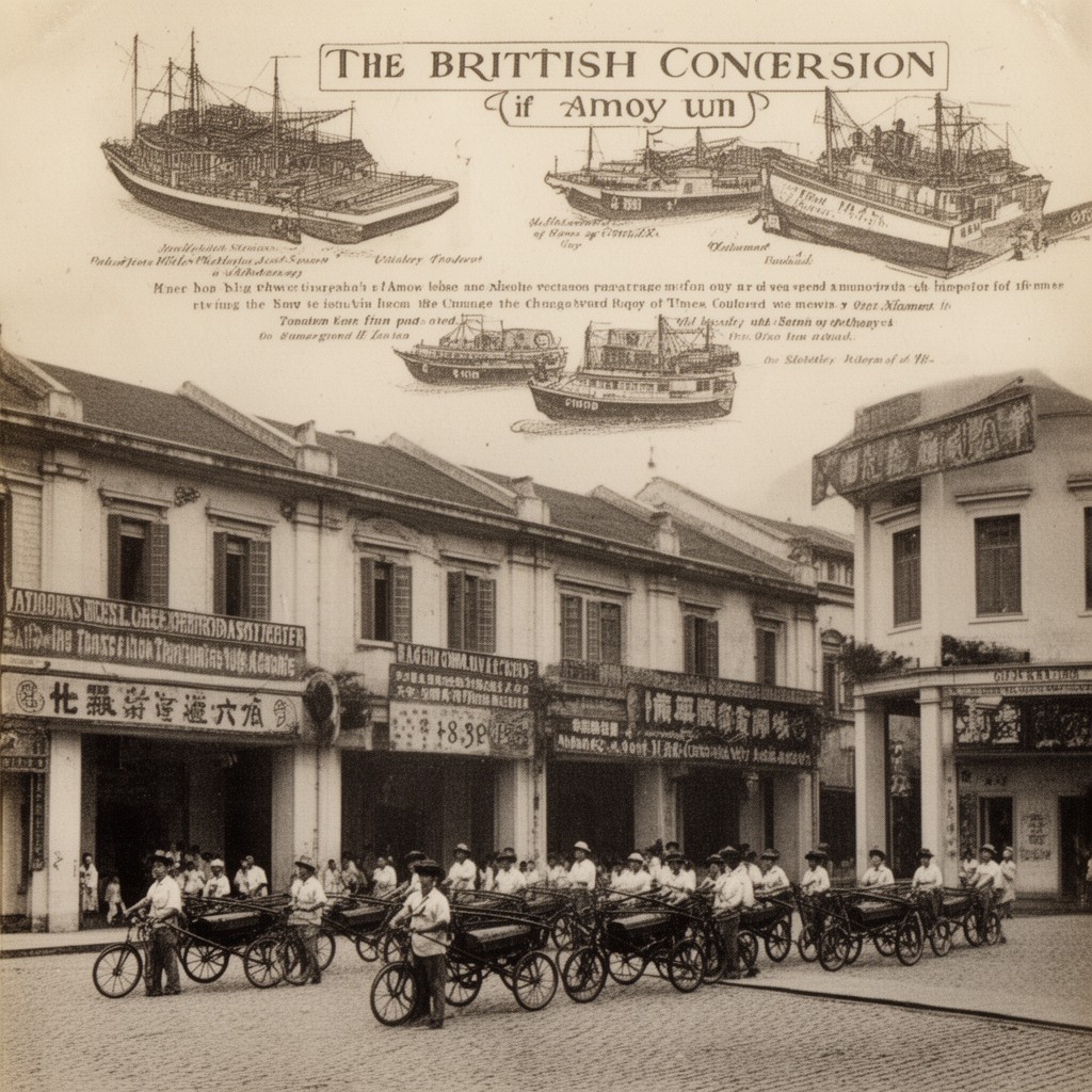 AI-generated illustration of British concession in Amoy