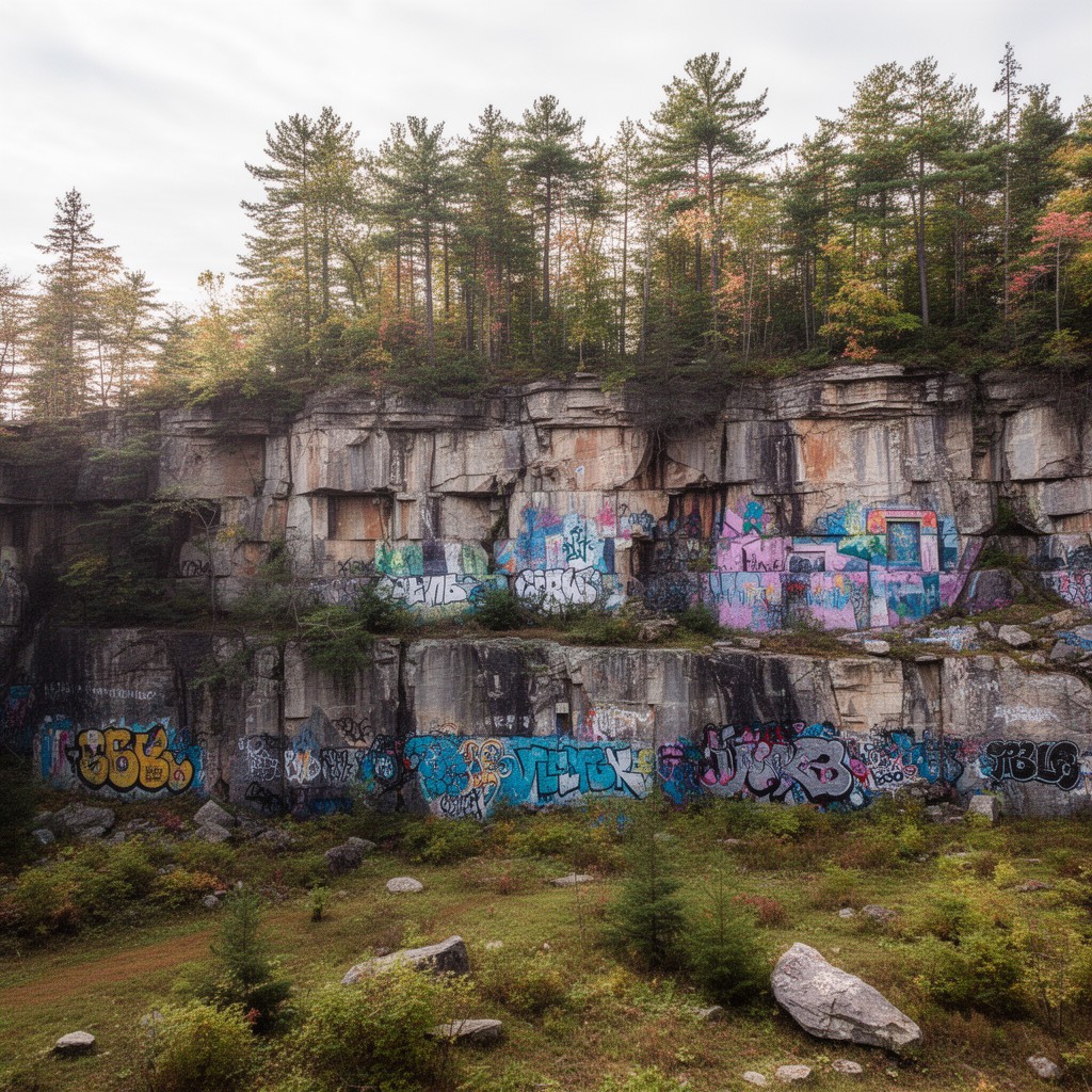 AI-generated illustration of Quincy Quarries Reservation