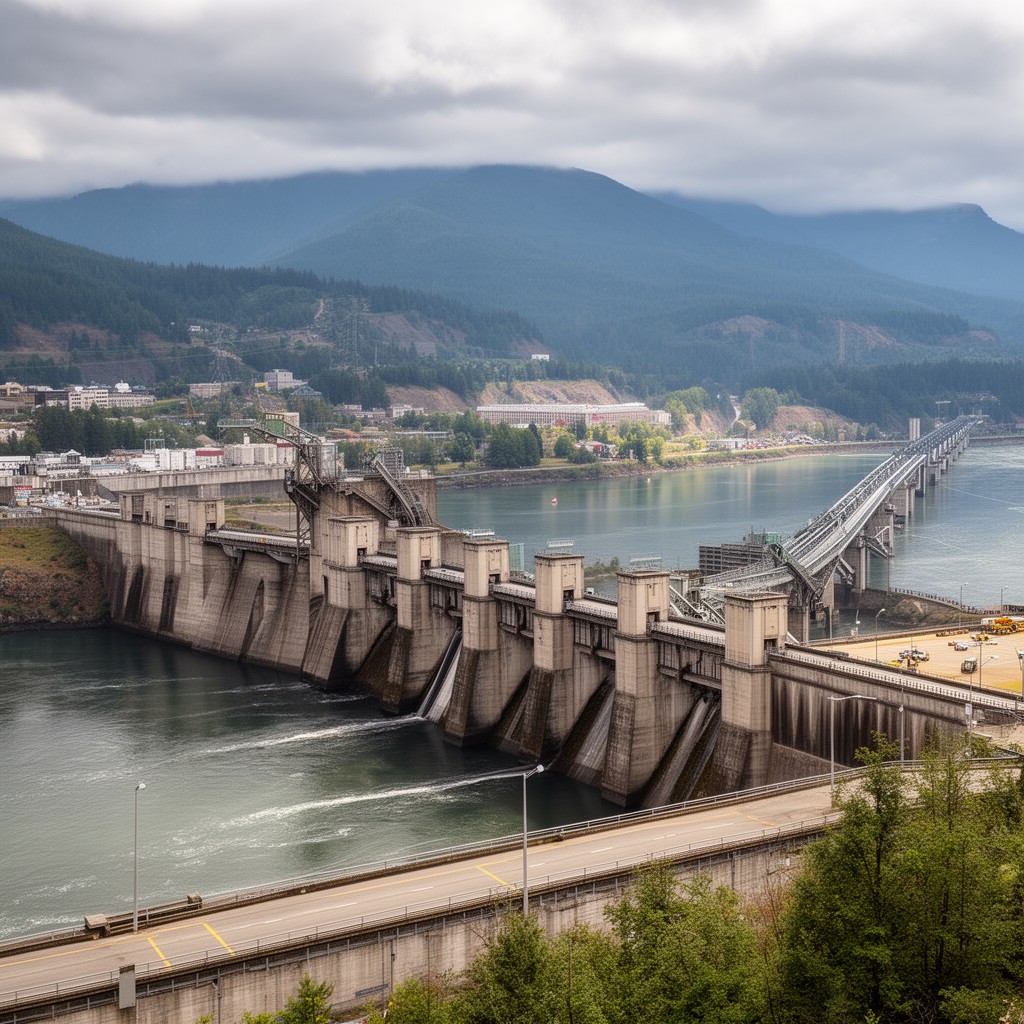 AI-generated illustration of Bonneville Dam