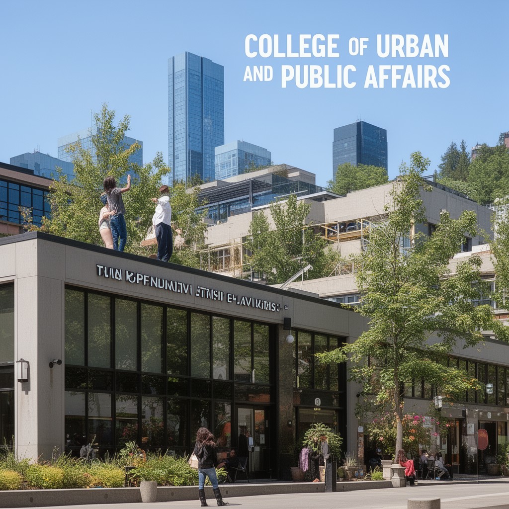 AI-generated illustration of College of Urban and Public Affairs