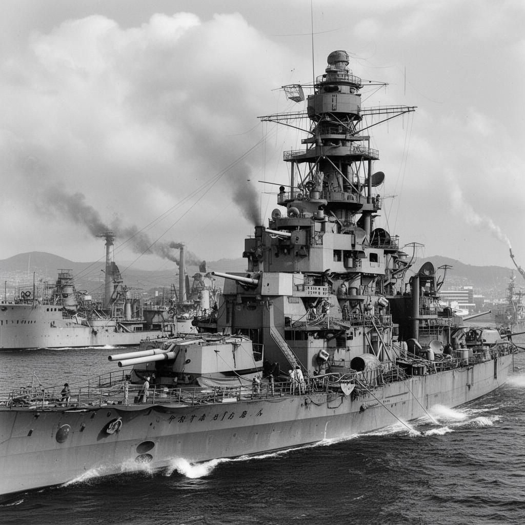 AI-generated illustration of Japanese cruiser Chokai