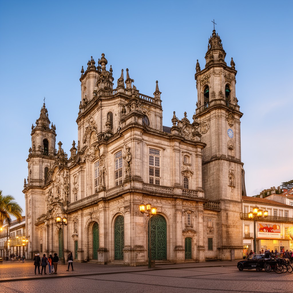 AI-generated illustration of Sé Nova (New Cathedral of Coimbra)