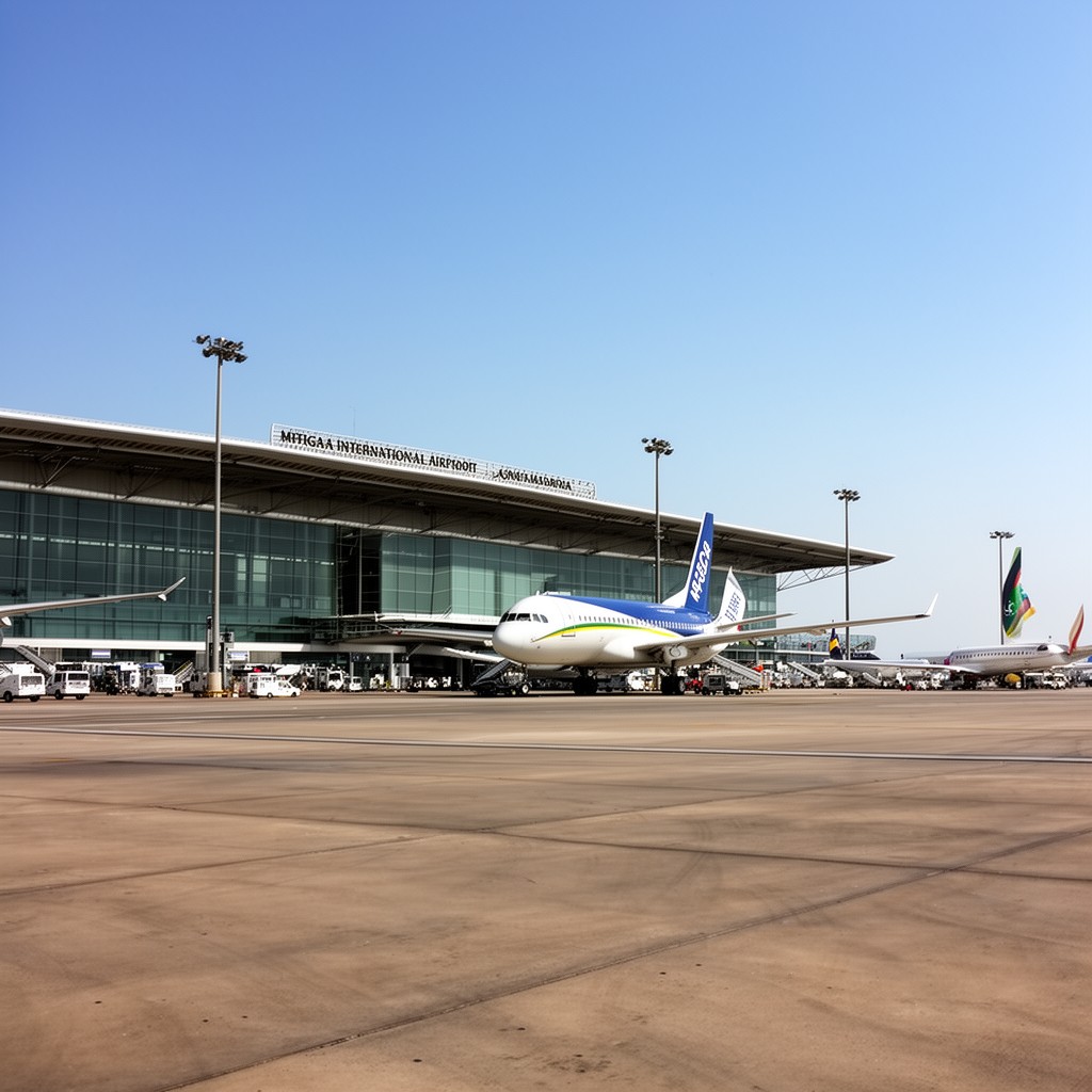 AI-generated illustration of Mitiga International Airport