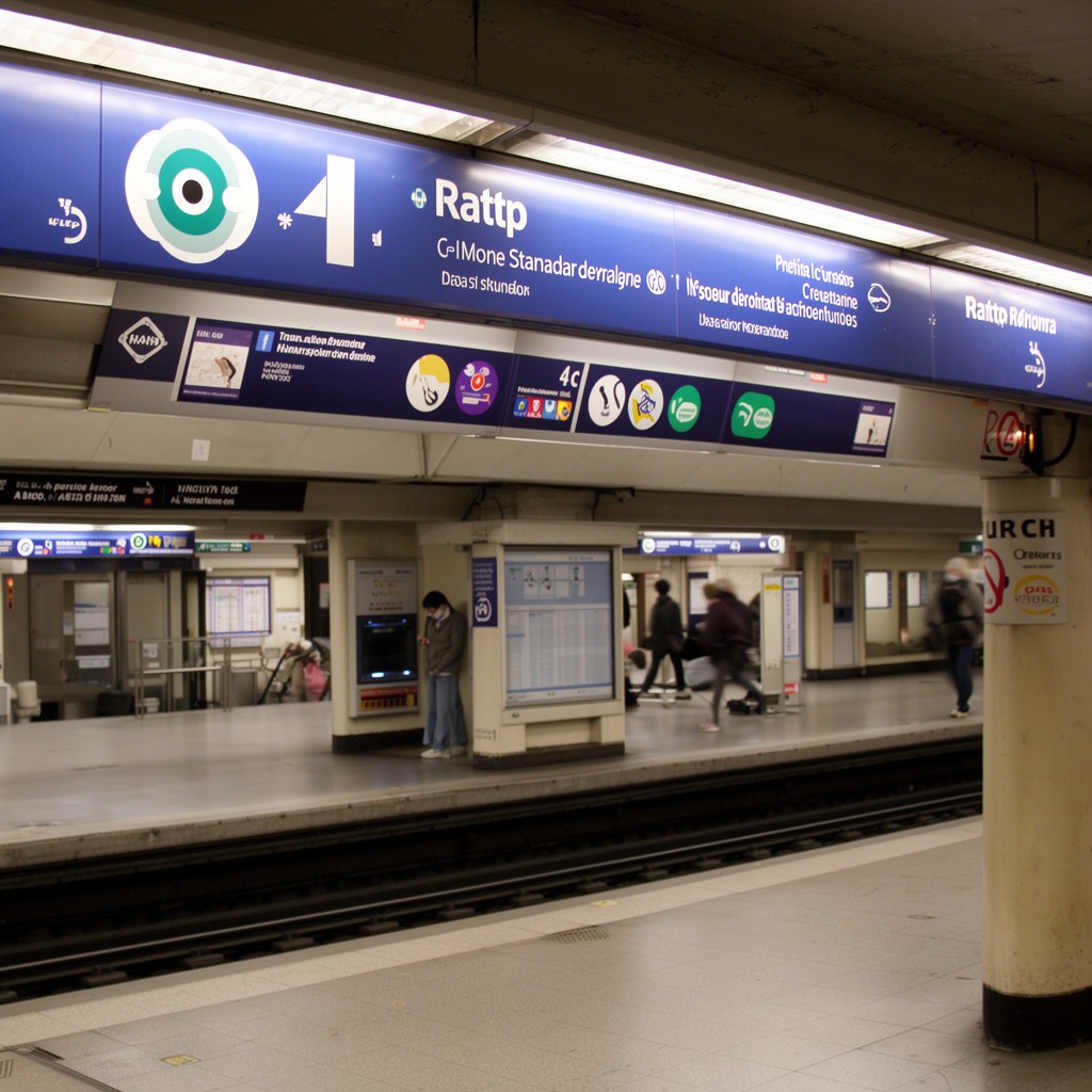 AI-generated illustration of RATP standard metro signage