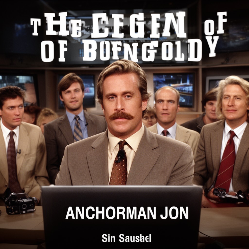 AI-generated illustration of Anchorman: The Legend of Ron Burgundy