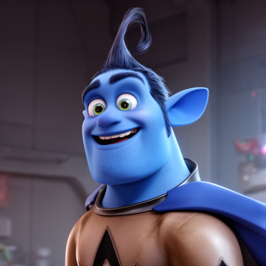AI-generated illustration of Megamind