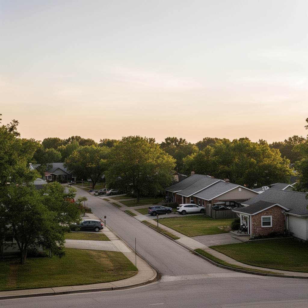AI-generated illustration of Oakwood Park, Missouri