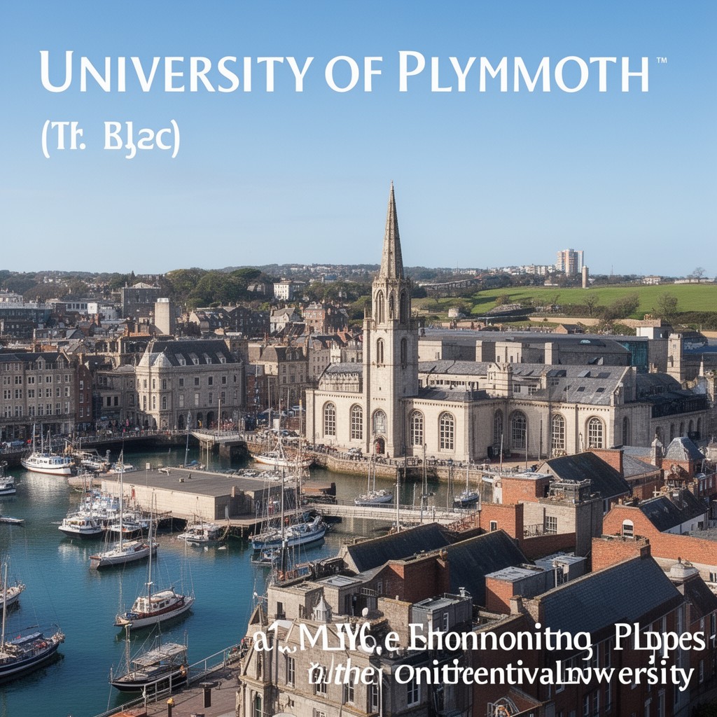AI-generated illustration of University of Plymouth