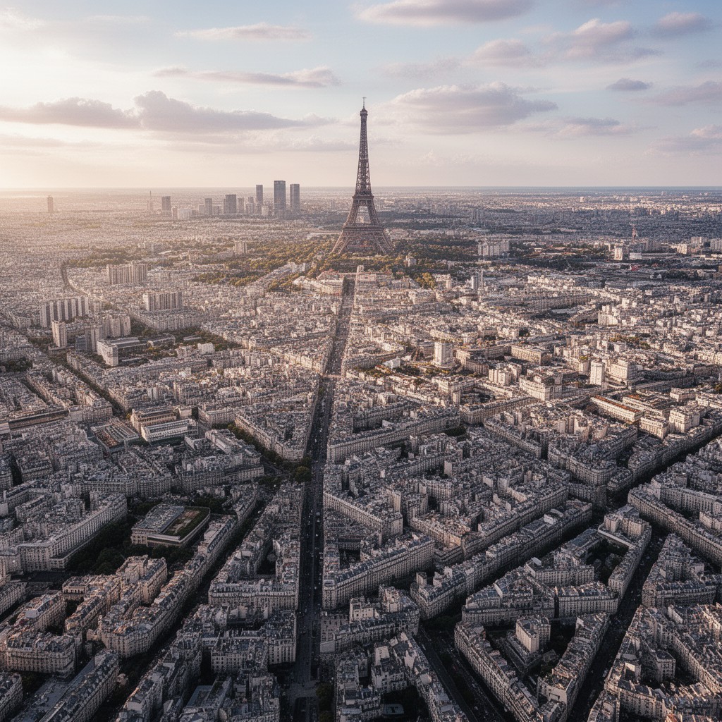 AI-generated illustration of Grand Paris urban area