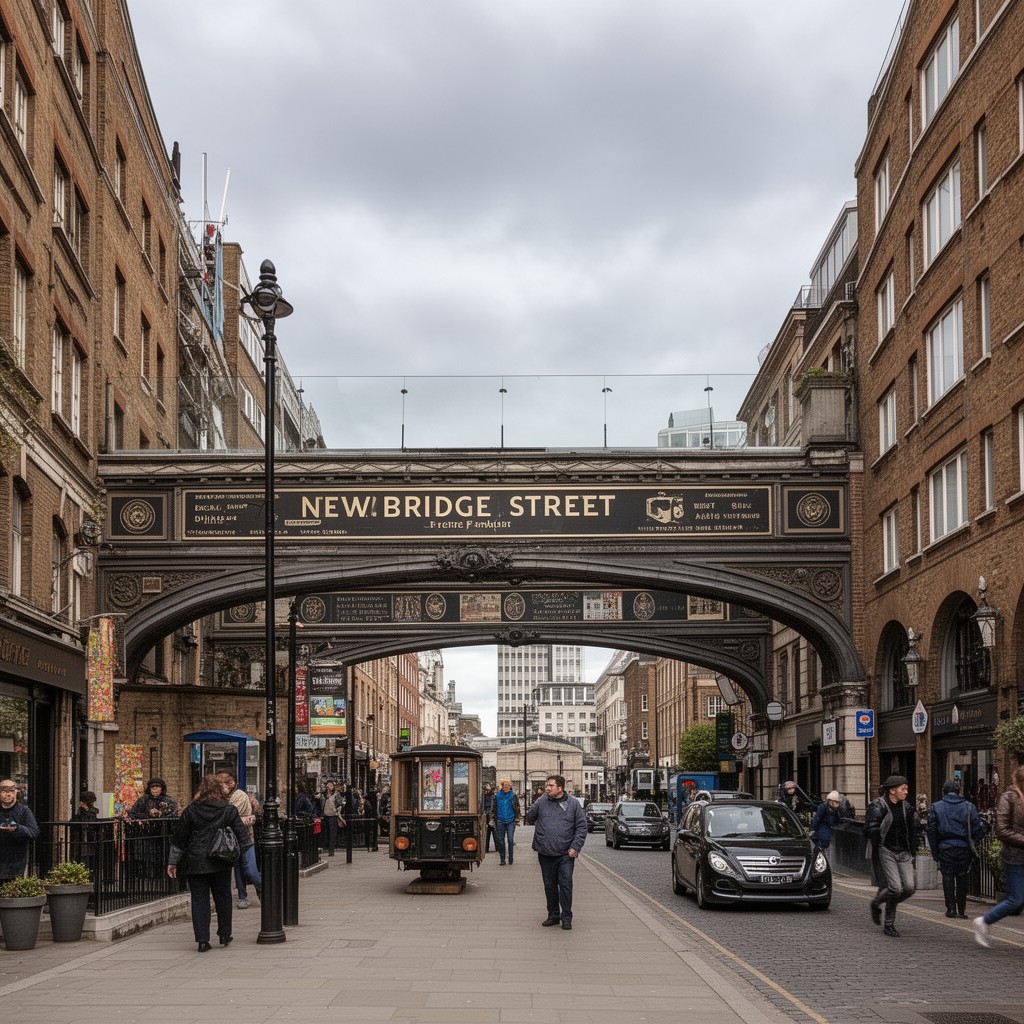 AI-generated illustration of New Bridge Street