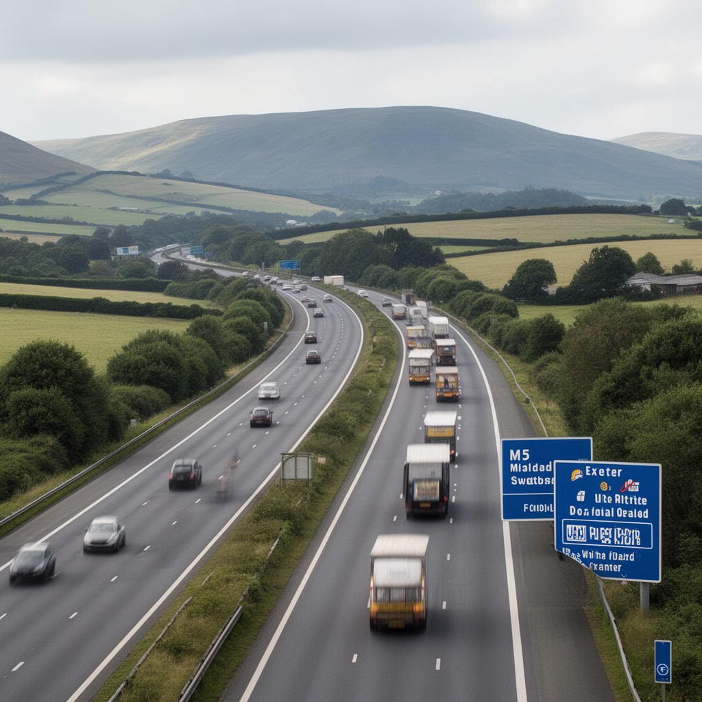 AI-generated illustration of M5 motorway