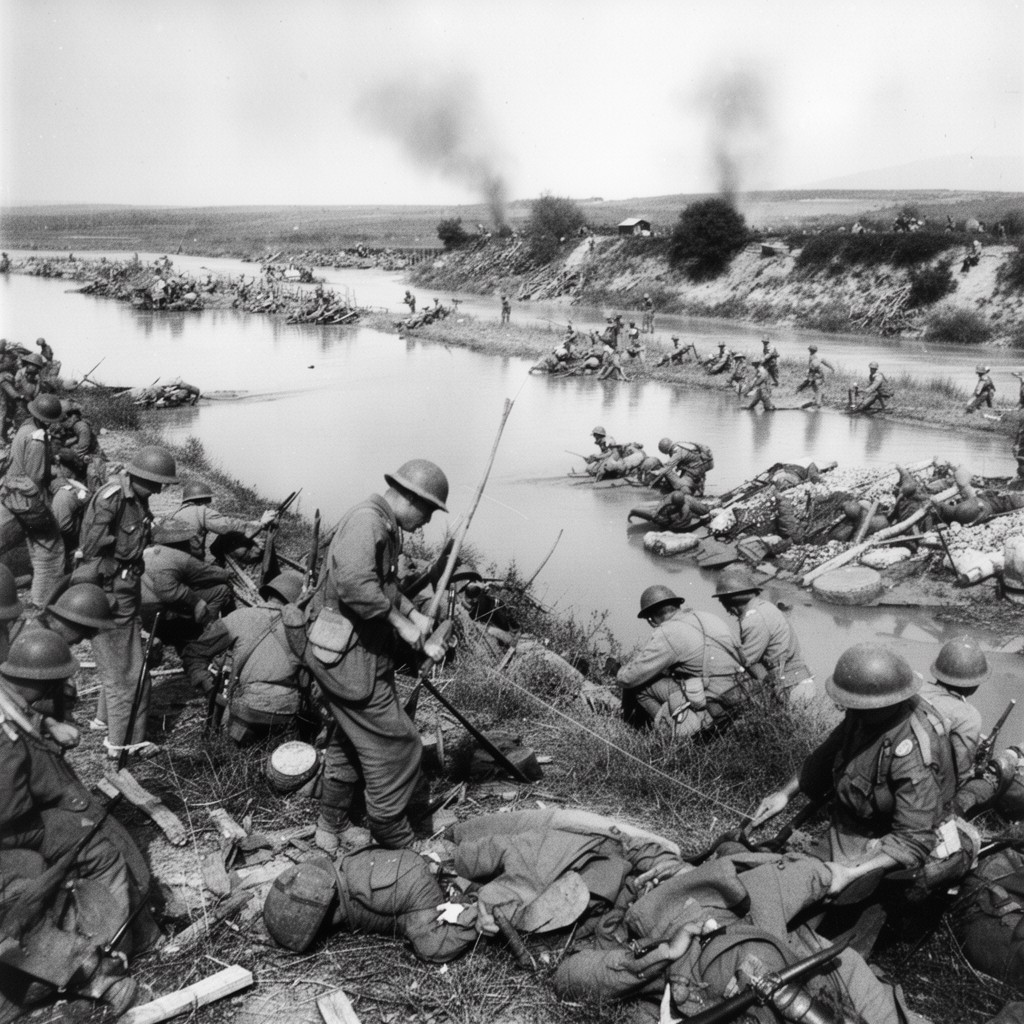 AI-generated illustration of Battle of the Volturno Line