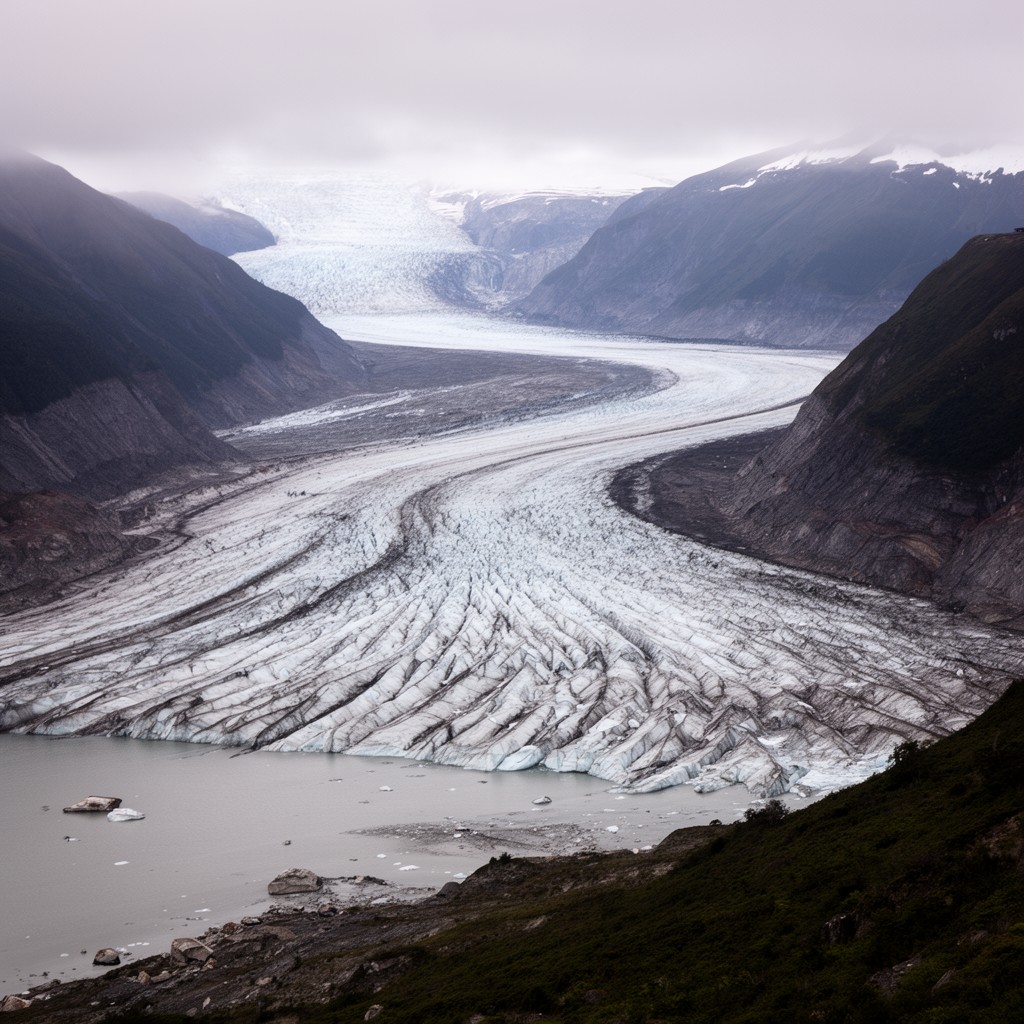 AI-generated illustration of Steffen Glacier