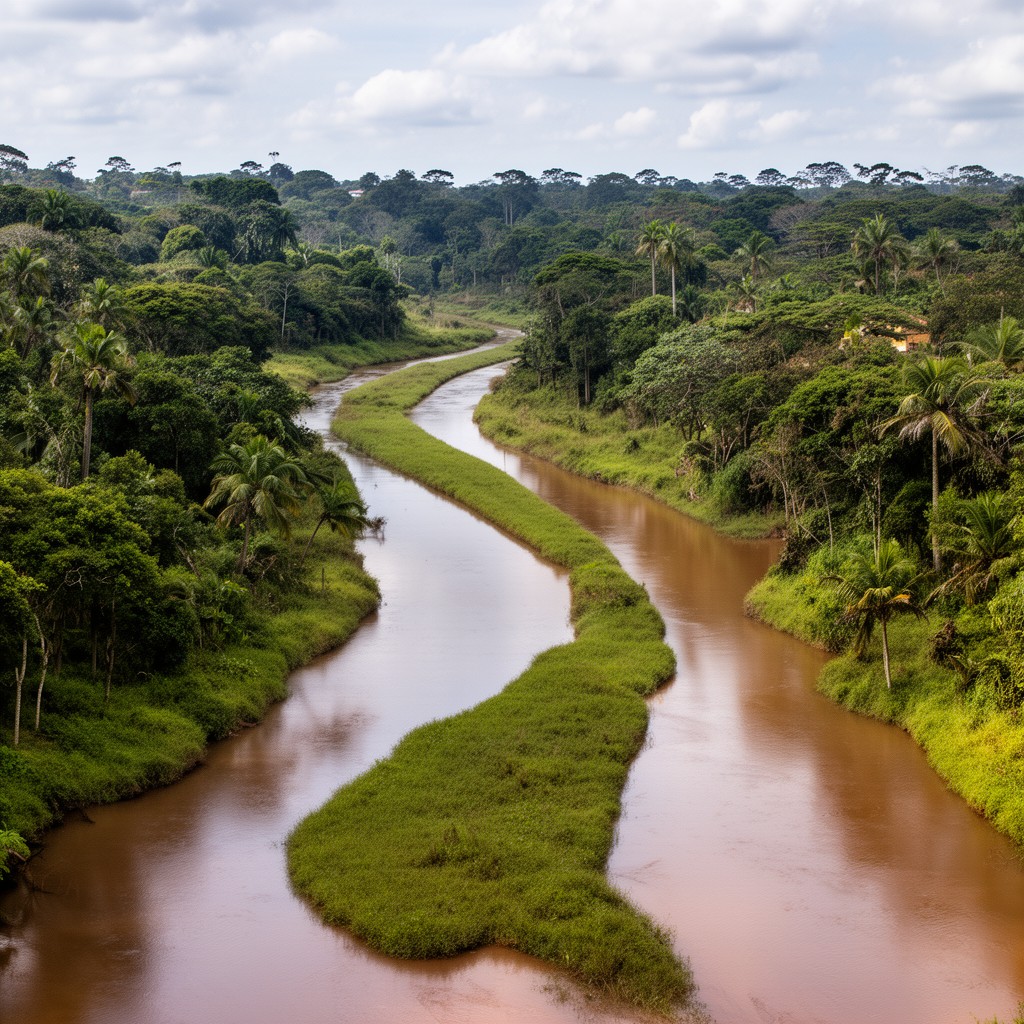 AI-generated illustration of Casiquiare canal
