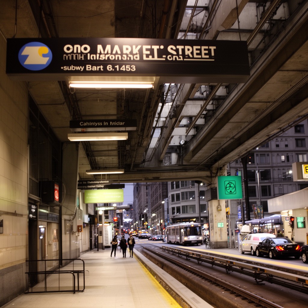 AI-generated illustration of Market Street subway
