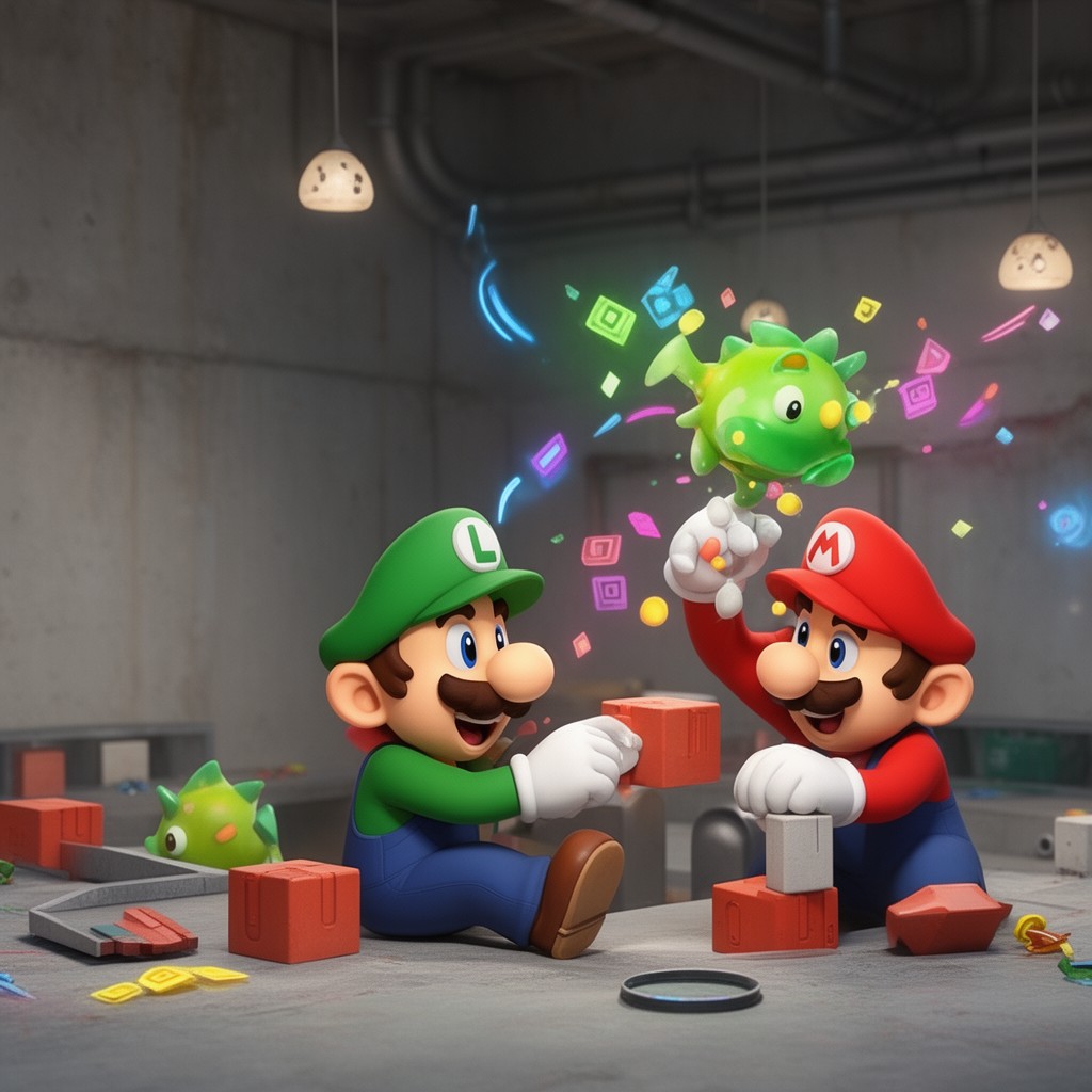 AI-generated illustration of Mario Bros.