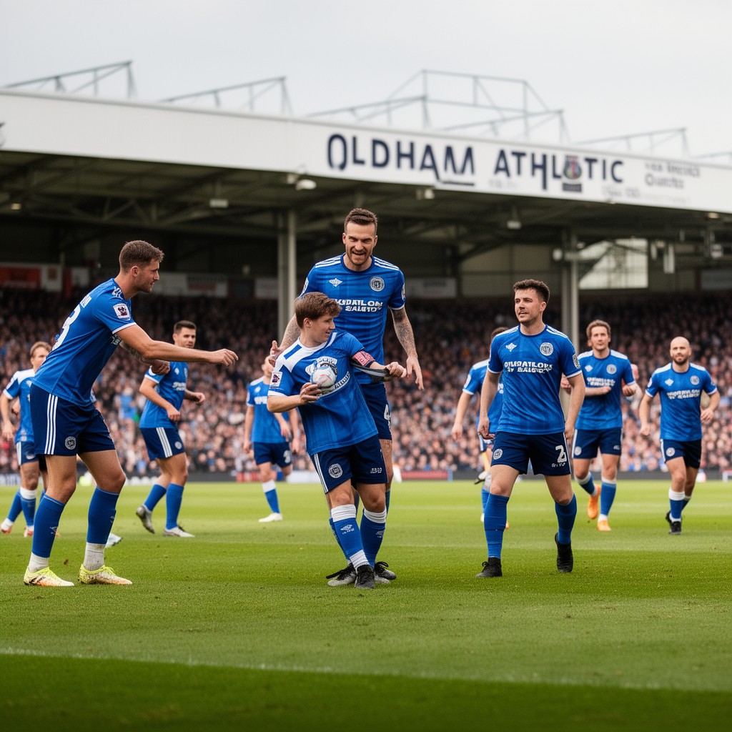 AI-generated illustration of Oldham Athletic A.F.C.
