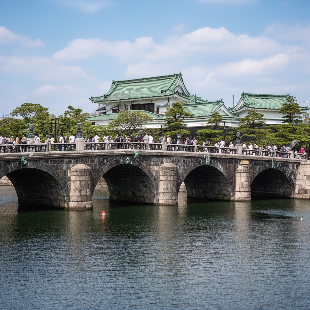 AI-generated illustration of Nijūbashi Bridge