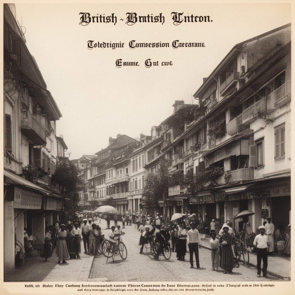 AI-generated illustration of British concession in Canton