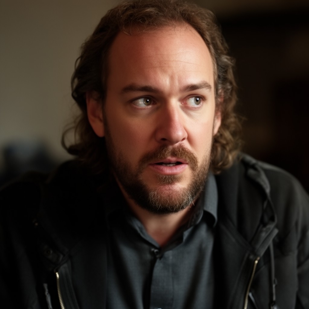 AI-generated illustration of Louis C.K.